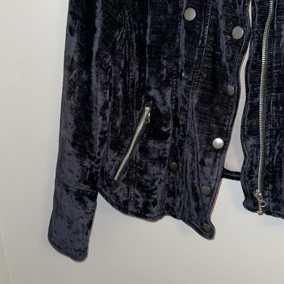 FREE PEOPLE from Dusk til Dawn Black Velvet Moto Jacket. Size Small NEW - Picture 7 of 16